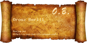 Orosz Berill névjegykártya